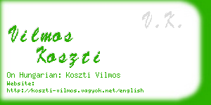 vilmos koszti business card